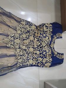 Blue Embroidered Ethnic Gown