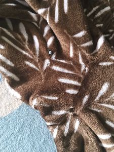 Cozy Brown Leaf Print fleece Pajama Pants