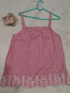 Chic Striped Cami Top with Embroidery