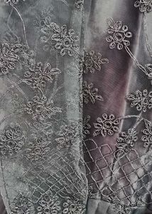 Elegant Smoky Grey Embroidered Party Wear Gown