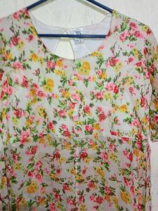 Chic Floral Print Dress Material