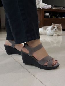 Stylish Gray Ankle Strap Sandals
