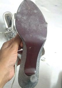 Price Drop Silver Heels