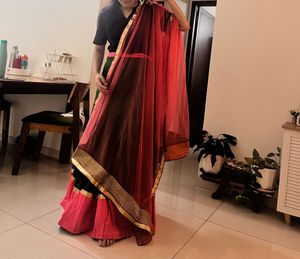 Green &amp; Pink Lehenga Set