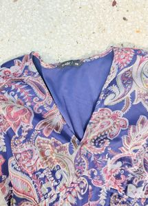Boho Paisley Print V-Neck Mini Dress