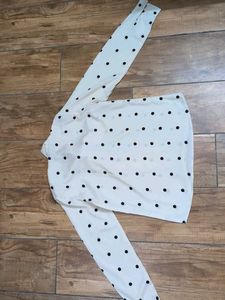 Chic Polka Dot Bow Top