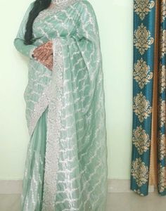 Embroidered Saree with and Accessories