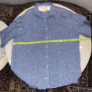 celio Men's Blue Linen Shirt