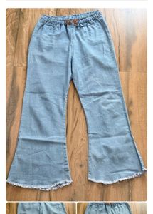 Light Wash Denim Flare Pants