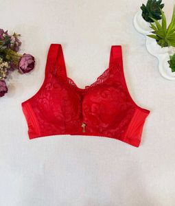 Elegant Red Lace Bra