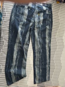 Unique Striped Denim Jeans