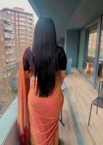 Elegant Peach Saree with Tassels