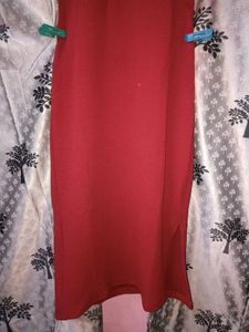 Backless Maroon Halter Neck Midi Dress