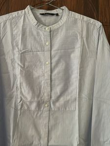 Classic Striped Band Collar Shirt