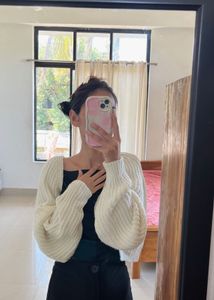 Cream Knit Bolero Shrug