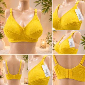 Comfortable Yellow Lace Bra