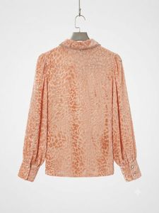 Elegant Sheer Animal Print Blouse