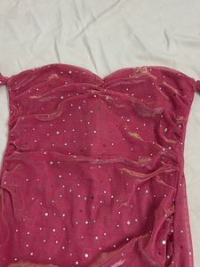 Urbanic Sparkly Off-Shoulder Pink Dress