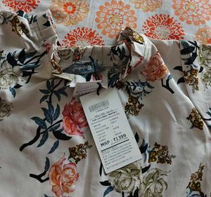 Floral White Top - New with Tag