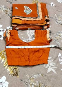 RUST COLOUR EMBROIDERED SAREE