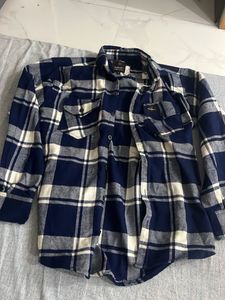 Classic Blue Plaid Flannel Shirt