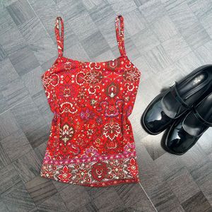 Bohemian Print Spaghetti Strap Cami Top