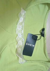 Lime Green Lace Trim Top