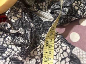 Elegant Black Lace Print Blouse
