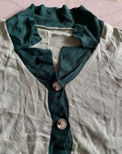 New Stylish Two-Tone Button-Up Cardigan/Shrug