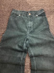Dark Green Wide Leg Jeans