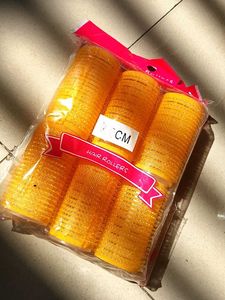 Yellow Hair Rollers Set