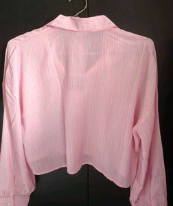 Pink Striped Button-Up Shirt