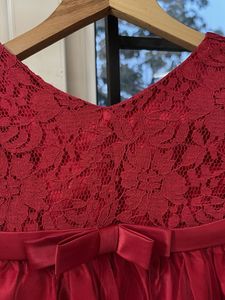 girls Red Lace Dress