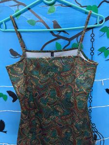 Paisley Print Spaghetti Strap Mini Dress