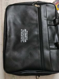 Stylish Black Leather Briefcase - Laptop Bag