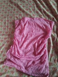 Pink Lace Strapless Top