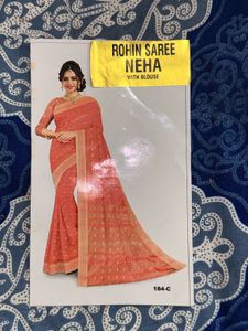 New Saree with Blouse matetial💕