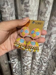 Charming Pink Jhumka Earrings