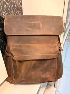 Rustic Brown Leather Backpack