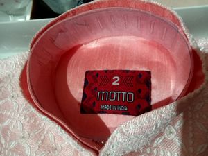 Pink Motto Indian Kurta