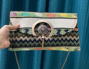 Boho Embroidered Clutch Bag
