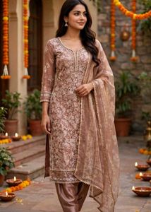 Embroidered Kurta Set with Dupatta