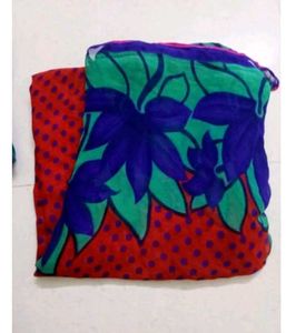 Vibrant Floral Print Saree