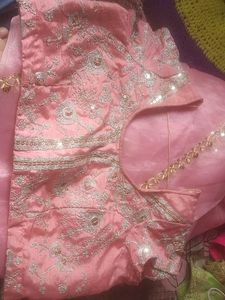 Elegant Pink Saree with Golden Border
