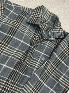 Gray Plaid Flannel Shirt