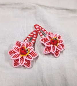❤️Y2k Flower Heart Hairclip Wink Face Emoji Hair Clips In Red & Pink Color Flower Hair clip Aesthetic Hair accessories Trendy & Stylish New Unused Cute Hair Clips For Kids Childrens Girls Teens
