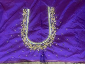 Purple Embroidered Blouse Fabric