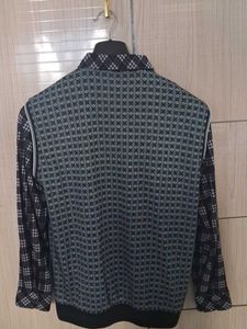 Men's Sweater Vest with Plaid Shirt