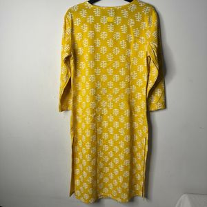 Yellow Printed Kurta