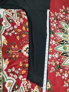Elegant Black Abaya with Lace length 54